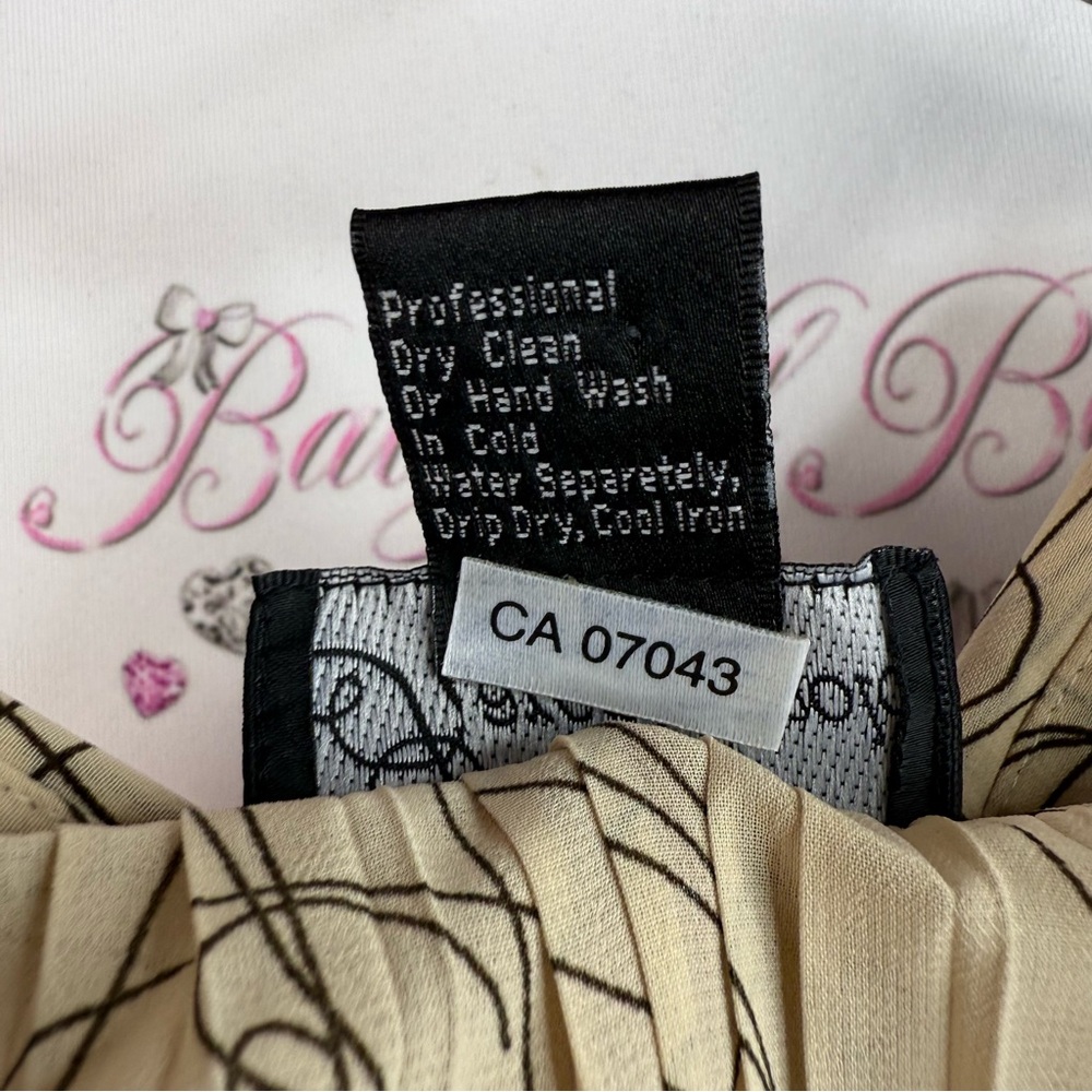 Karen Arnold button down rhinestone buttons Beige and Black Patterned Blouse - Picture 13 of 14